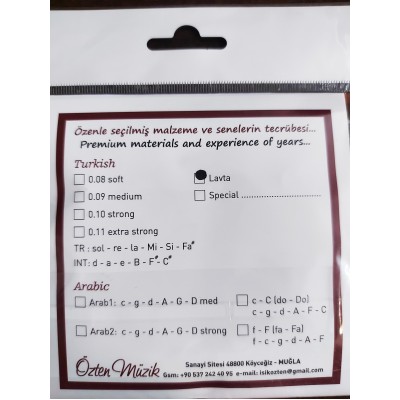 Oud Strings set - Kenan Özten Extra Hard tension