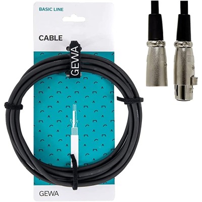Microphone Cable Gewa XLR(m) - XLR(f) 3m