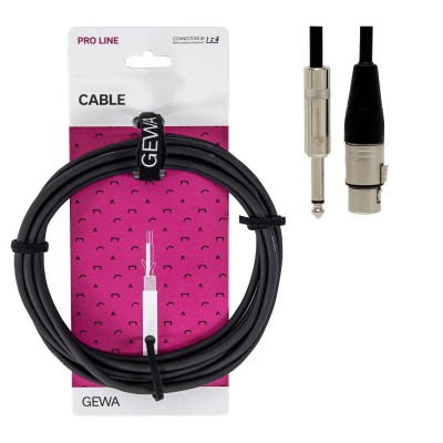 GEWA Microphone Cable Pro Line 6m, XLR(f) - 6,3 mm mono jack
