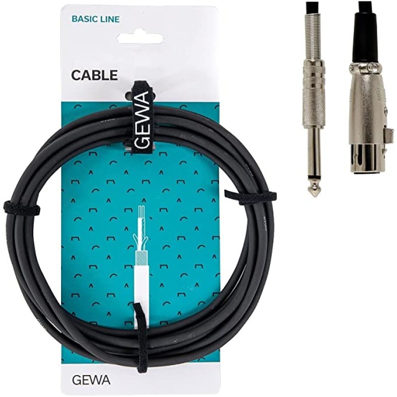 Καλώδιο Μικροφώνου Gewa XLR Θυληκό - JACK 6,3mm Αρσενικό 3m