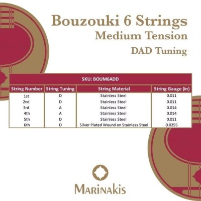 Marinakis strings Χορδές για εξάχορδο Μπουζούκι Medium
