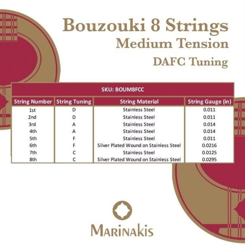 Marinakis strings for 8 strings Bouzouki Medium 011