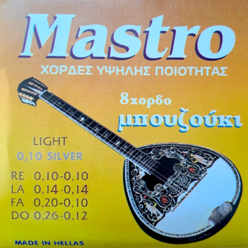 Mastro Χορδές Σετ 8-χορδου Μπουζουκιού Silver 010