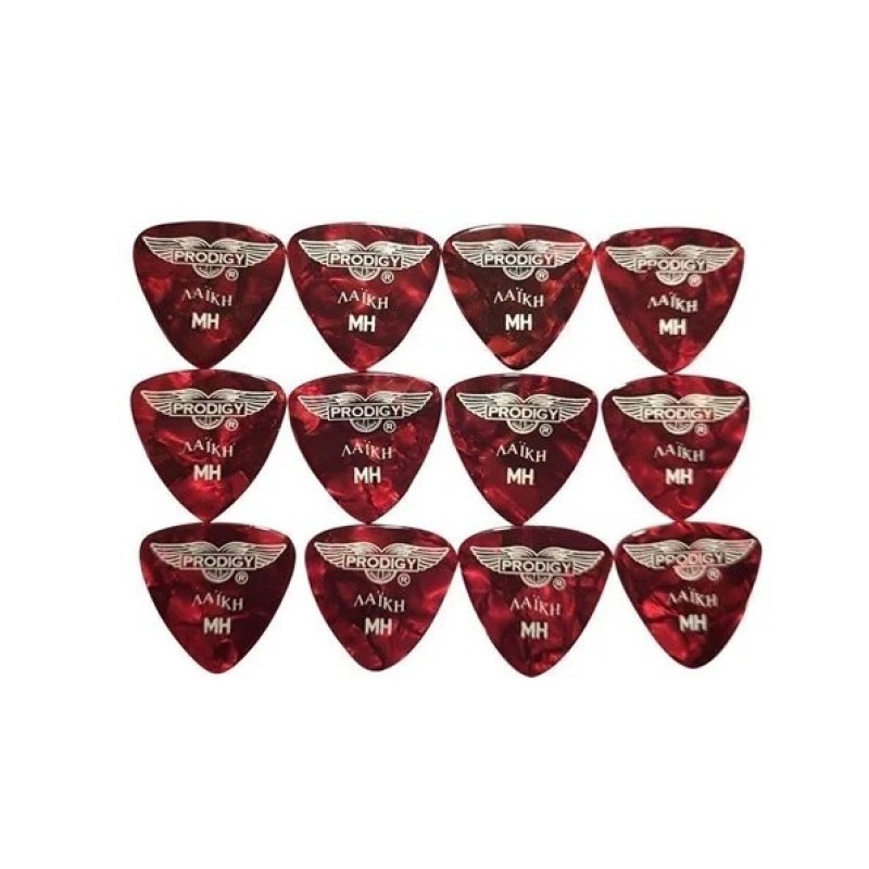 PRODIGY Heavy Red Pearl picks (set of 12)