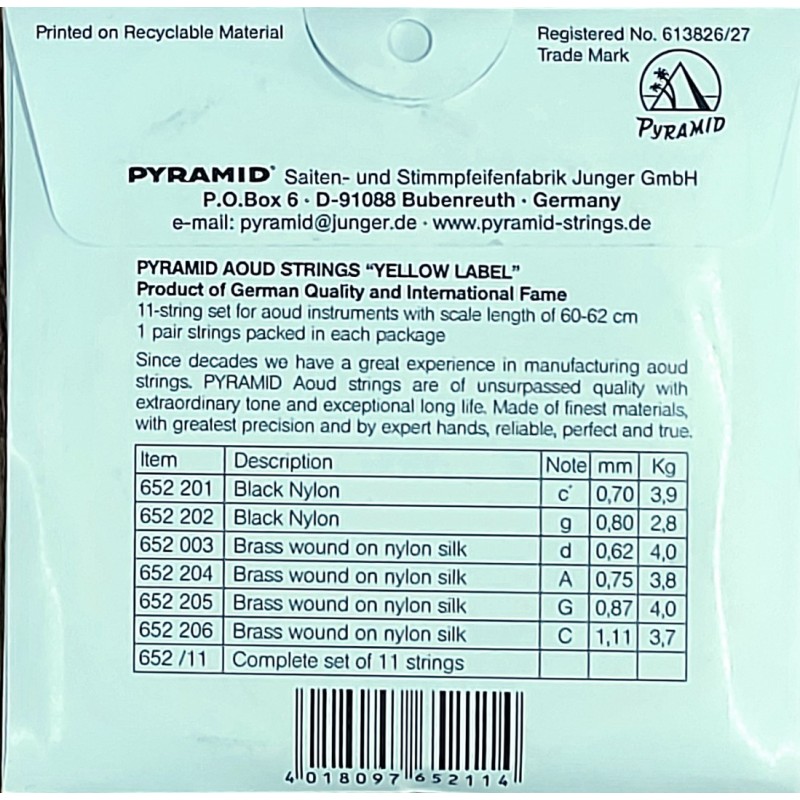 Pyramid 652/11 Arabian oud string set