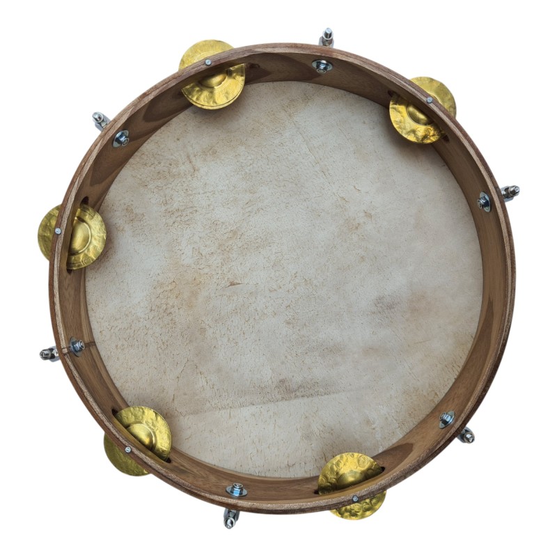 Epirus Def (tambourine) 13'' with natural skin wallnut