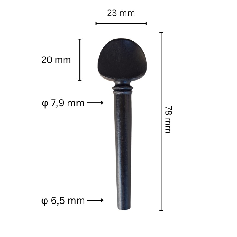 Ebony Oud Tuning Peg 7.9mm