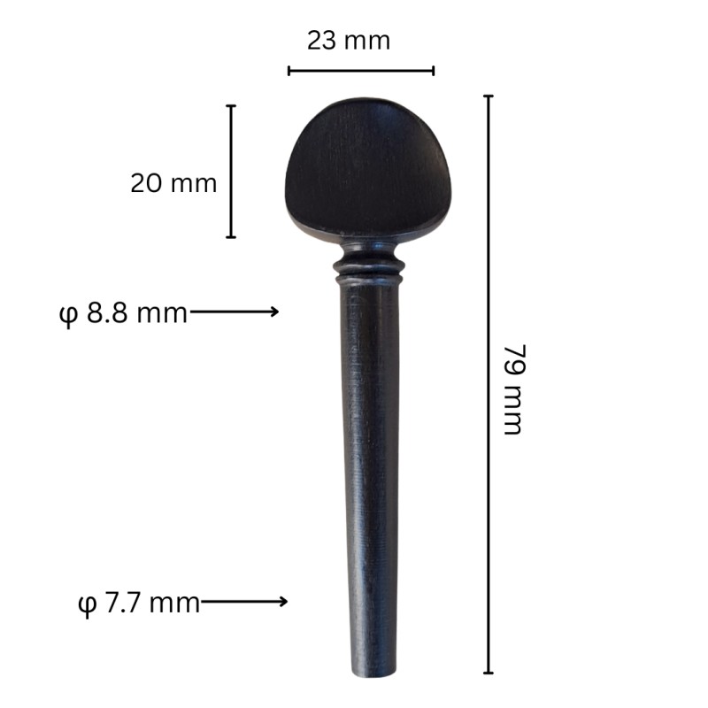 Ebony Tuning Peg Parisian eye 9mm