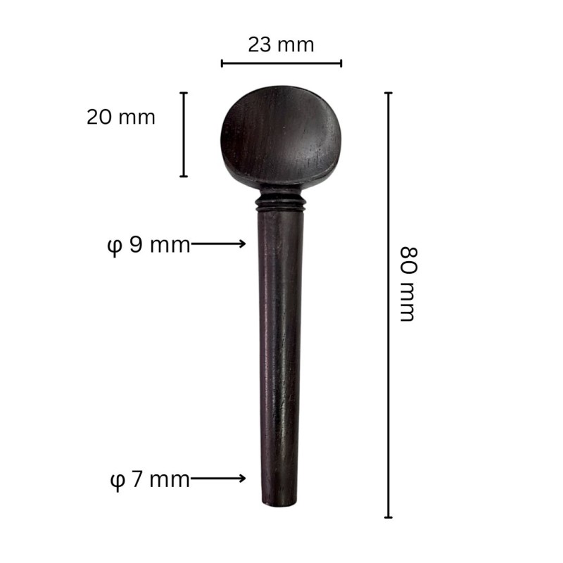 Tuning Peg for Violin and Lyra - Ebony parician eye 8 cm