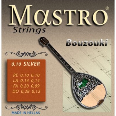 Mastro Silver plated 010, String Set for 8-string Bouzouki